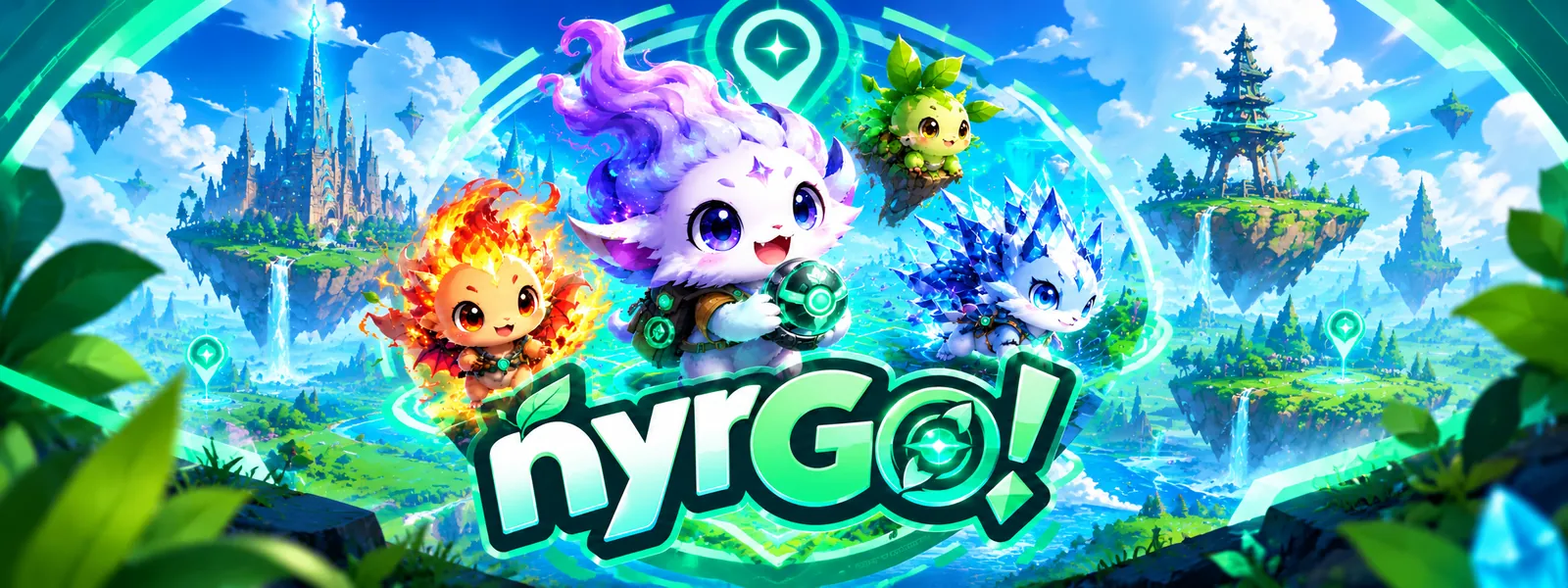 nyrGo!: criaturas en un mundo de islas flotantes